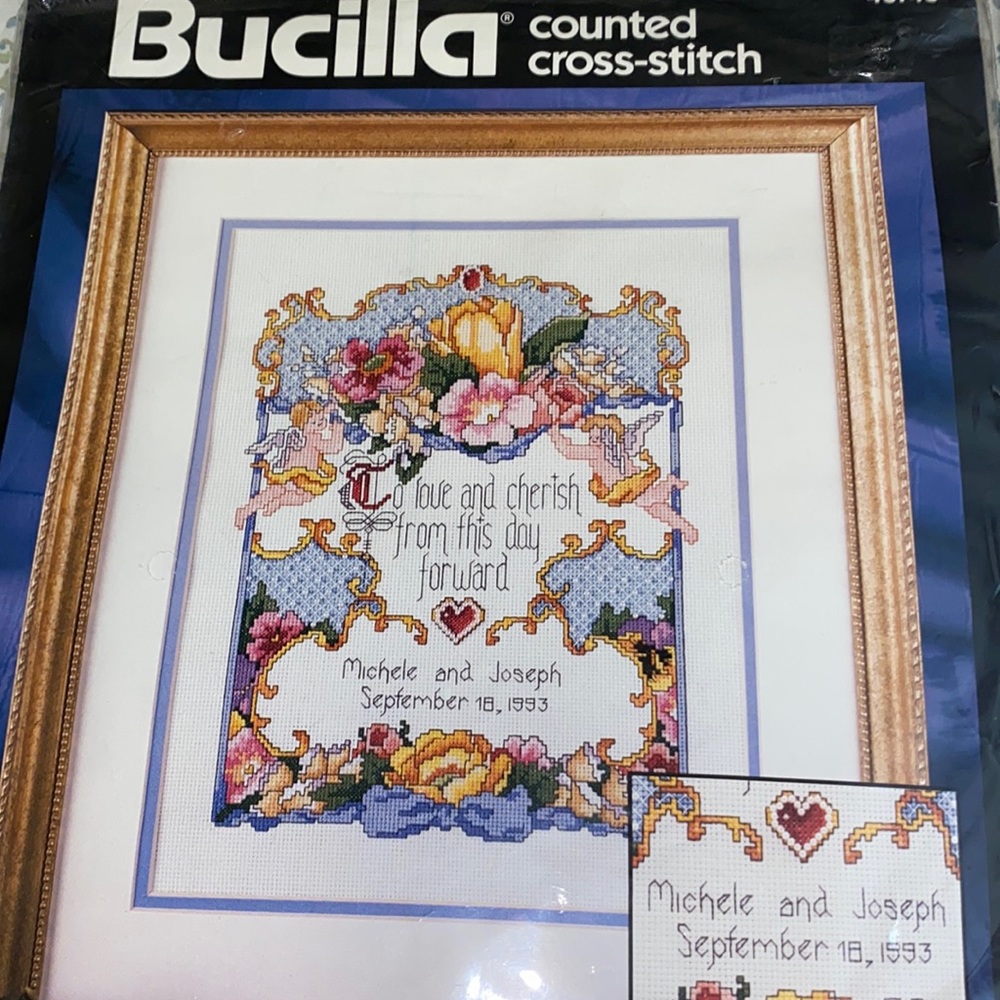 Three Complete Floral Cross-Stitch Kits  & 7 Floral Cross-stitch Patterns